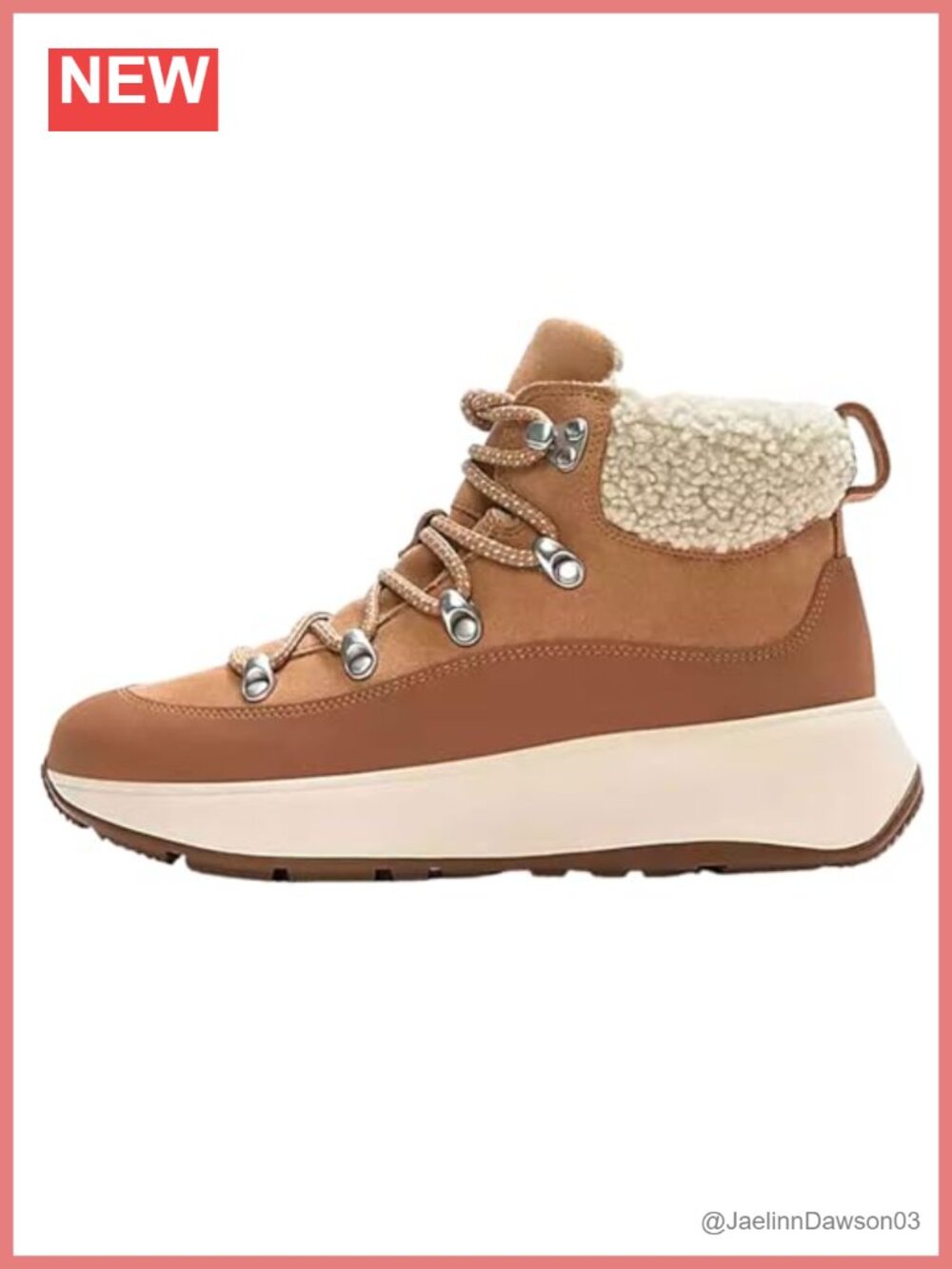 FitFlop Suede Leather Lace-Up Ankle Booties with Teddy Collar